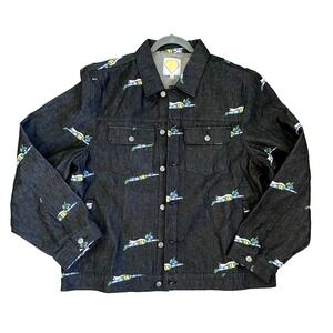 Rakeem‎ Miles Action Figure AFM Jean Jacket All Over Print Denim Streetwear XXL